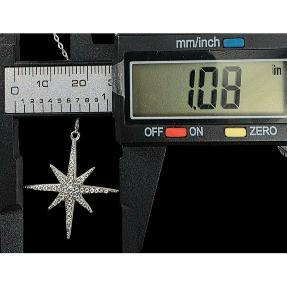 New Tocara Sterling Silver Starburst Pendant Necklace DiAmi Crystal Cluster Star - Picture 13 of 13